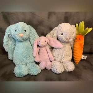 Jellycat Bunny Lot of 4 Plushies